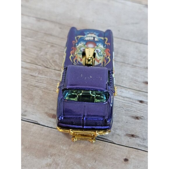Hot Wheels 2003 Crazed Clowns Nash Metropolitan Purple Flames Gold Engine - Picture 4 of 7